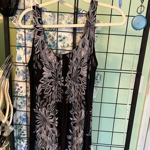 Glamour Black and White Patterned Dress